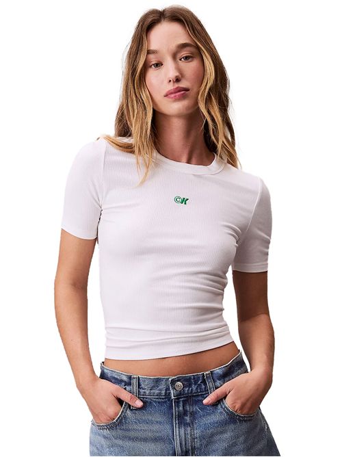 CALVIN KLEIN Ribbed Stretch T-shirt CALVIN KLEIN | LV044C901GYAA